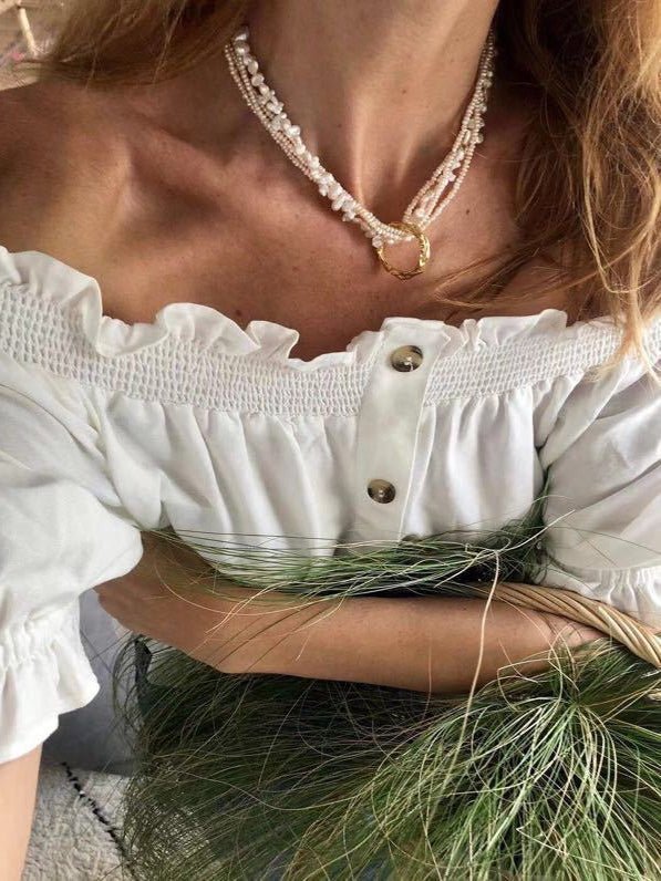 Multi - layered Baroque Pearl Necklace - floysun