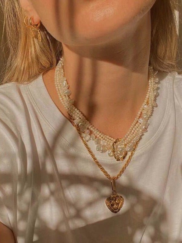 Multi - layered Baroque Pearl Necklace - floysun