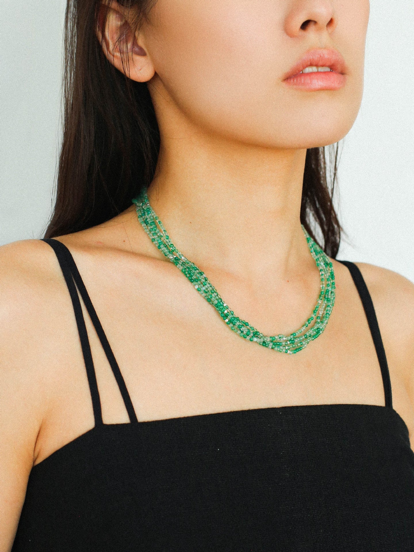 Multi - Layered Mixed Green Agate Beaded Necklace - floysun