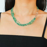 Multi - Layered Mixed Green Agate Beaded Necklace - floysun