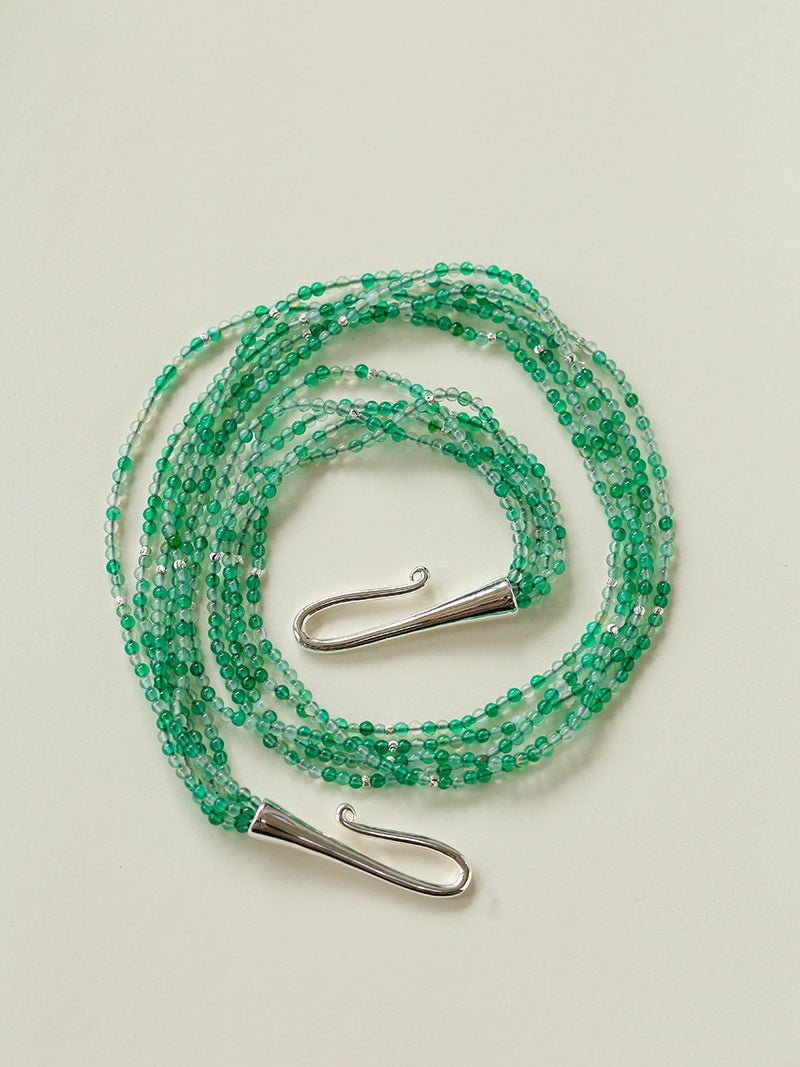 Multi - Layered Mixed Green Agate Beaded Necklace - floysun