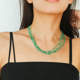 Multi - Layered Mixed Green Agate Beaded Necklace - floysun