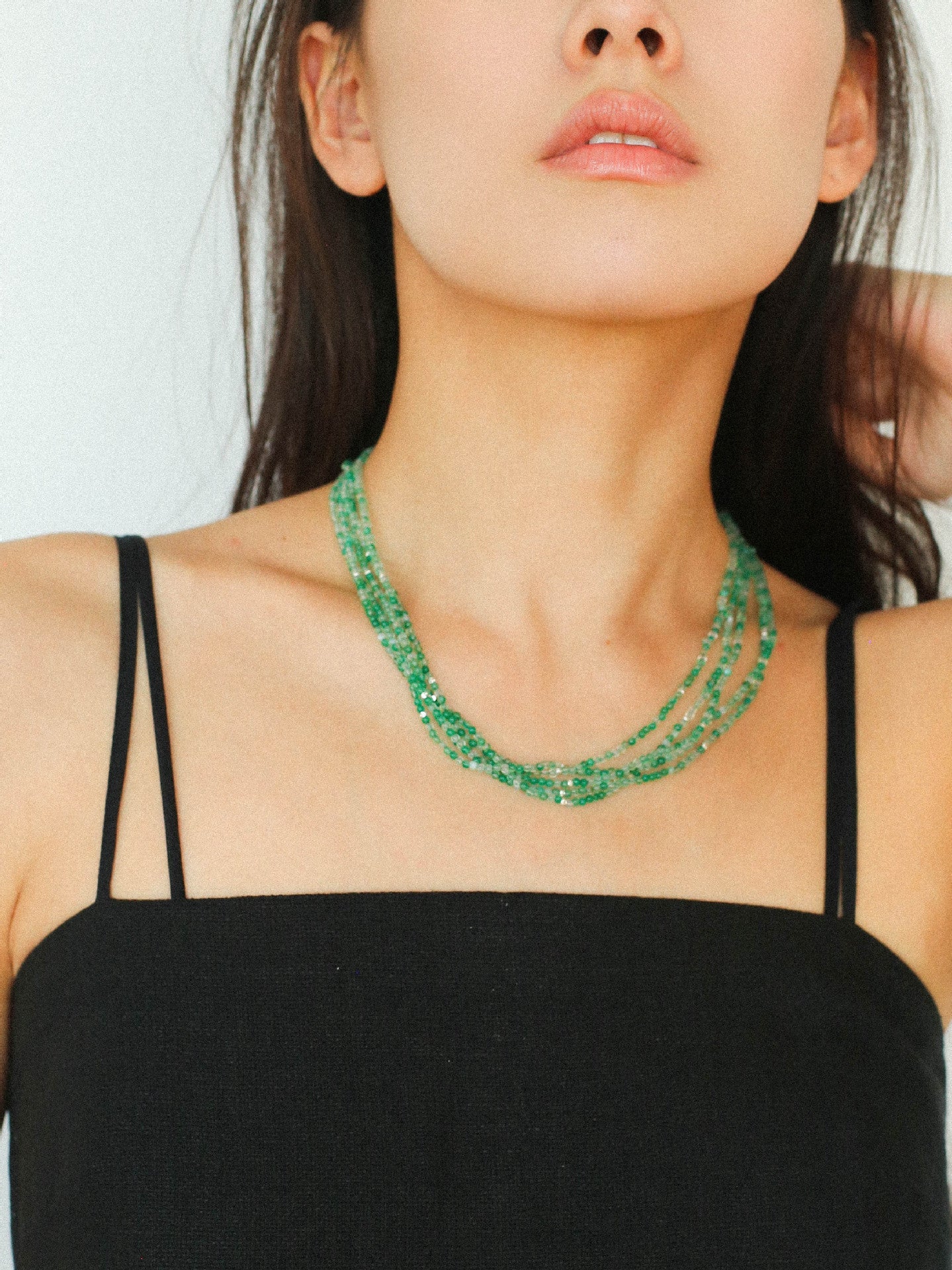Multi - Layered Mixed Green Agate Beaded Necklace - floysun