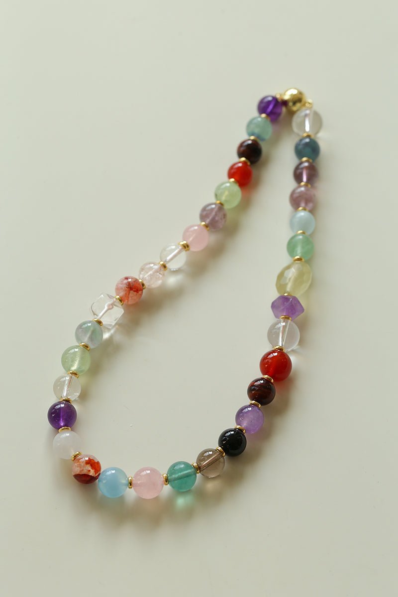 Multicolor Gemstone Beaded Necklace - floysun