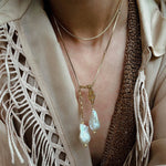 Natural Baroque Pearl Carved Hollow Flower Necklace - floysun