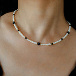 Natural Irregular Pearl & Gradient Agate Necklace - Black Onyx - floysun