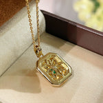 Natural MOP & T - Shape Emerald Necklace - floysun