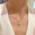 Natural MOP & T - Shape Emerald Necklace - floysun