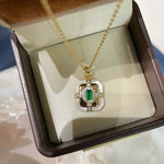 Natural MOP & T - Shape Emerald Necklace - floysun