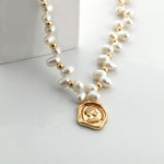 Natural Pearl Queen Engraved Pendants Necklaces - floysun