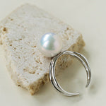 Natural Pearl Sterling Silver Adjustable Ring - floysun
