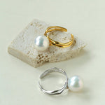 Natural Pearl Sterling Silver Adjustable Ring - floysun