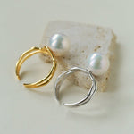 Natural Pearl Sterling Silver Adjustable Ring - floysun
