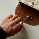 Natural Pearl Sterling Silver Adjustable Ring - floysun