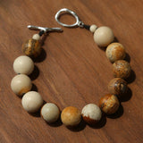 Natural Picture Jasper & White Fossil Bracelet - floysun