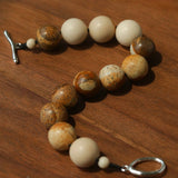 Natural Picture Jasper & White Fossil Bracelet - floysun