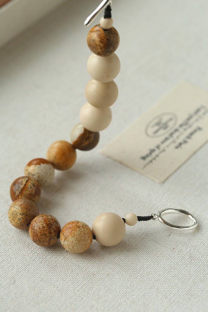 Natural Picture Jasper & White Fossil Bracelet - floysun