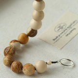 Natural Picture Jasper & White Fossil Bracelet - floysun