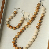 Natural Picture Jasper & White Fossil Necklace - floysun