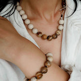 Natural Picture Jasper & White Fossil Necklace - floysun