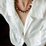 Natural Picture Jasper & White Fossil Necklace - floysun