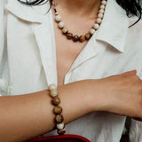 Natural Picture Jasper & White Fossil Necklace - floysun