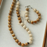 Natural Picture Jasper & White Fossil Necklace - floysun