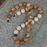 Natural Picture Jasper & White Fossil Necklace - floysun
