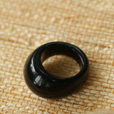 Natural Stone Balloon Ring - Black Onyx - floysun