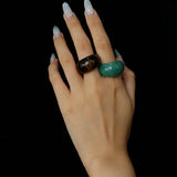 Natural Stone Balloon Ring - Black Onyx - floysun