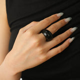 Natural Stone Balloon Ring - Black Onyx - floysun