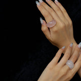 Natural Stone Balloon Ring - Rose Quartz - floysun