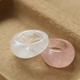 Natural Stone Balloon Ring - Rose Quartz - floysun