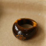 Natural Stone Balloon Ring - Tiger's Eye - floysun