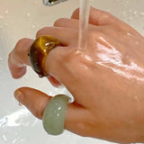 Natural Stone Balloon Ring - Tiger's Eye - floysun