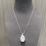Natural Stone Egg Pendants Necklaces - White Crystal - floysun