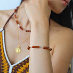 Nature's Whisper Gemstone Beaded Necklace with Red Garnet - floysun
