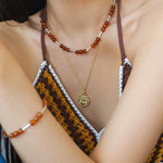 Nature's Whisper Gemstone Beaded Necklace with Red Garnet - floysun