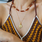 Nature's Whisper Gemstone Beaded Necklace with Red Garnet - floysun