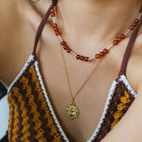 Nature's Whisper Gemstone Beaded Necklace with Red Garnet - floysun