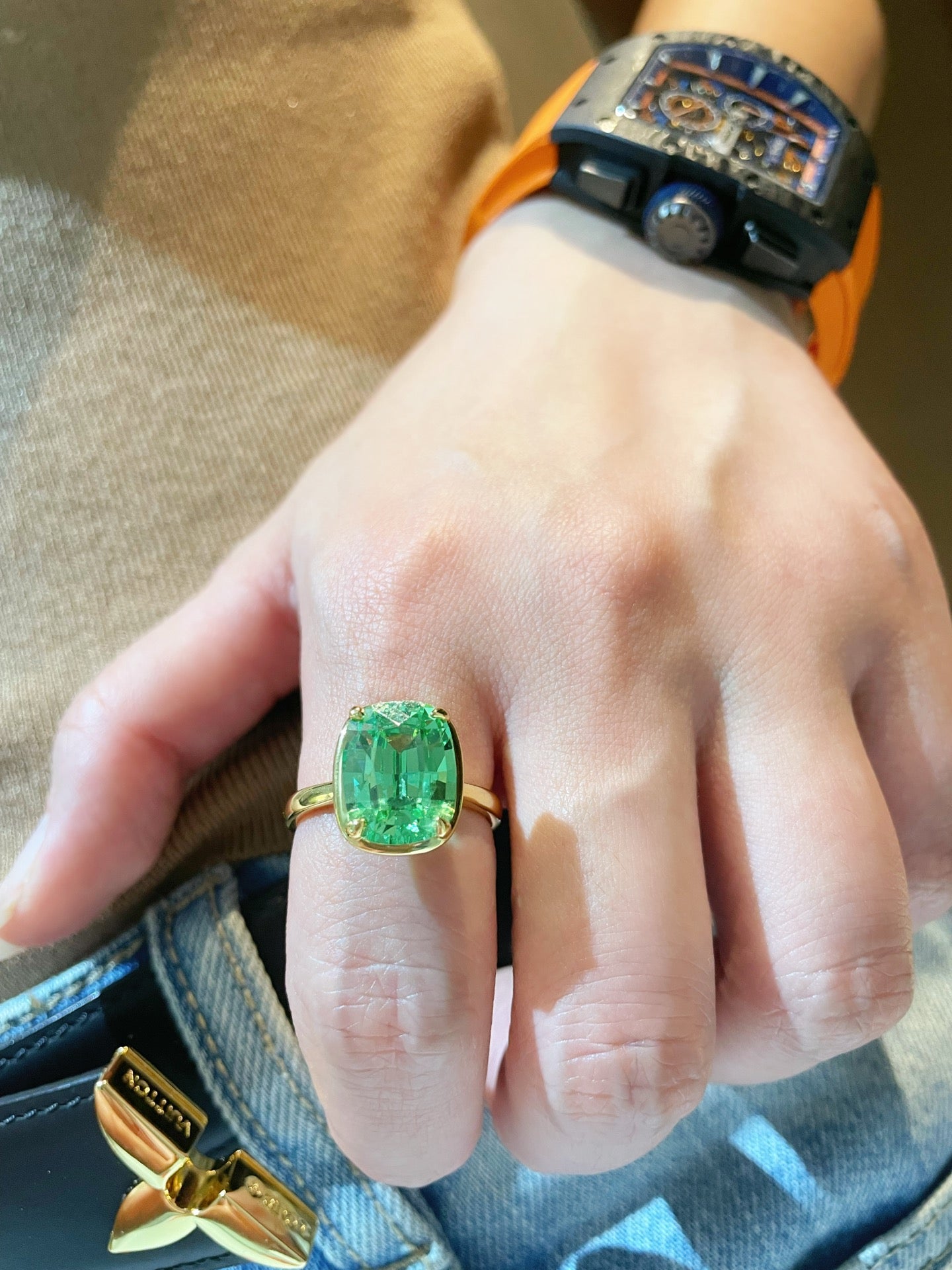 Neon Green Paraiba Glow Ring - floysun