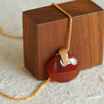 New Chinese Style Agate Peace Knot Pendant Necklace - floysun