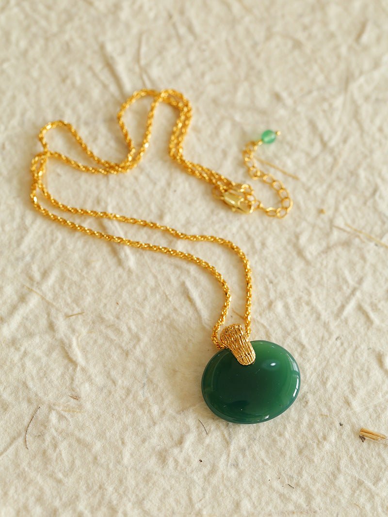 New Chinese Style Agate Peace Knot Pendant Necklace - floysun
