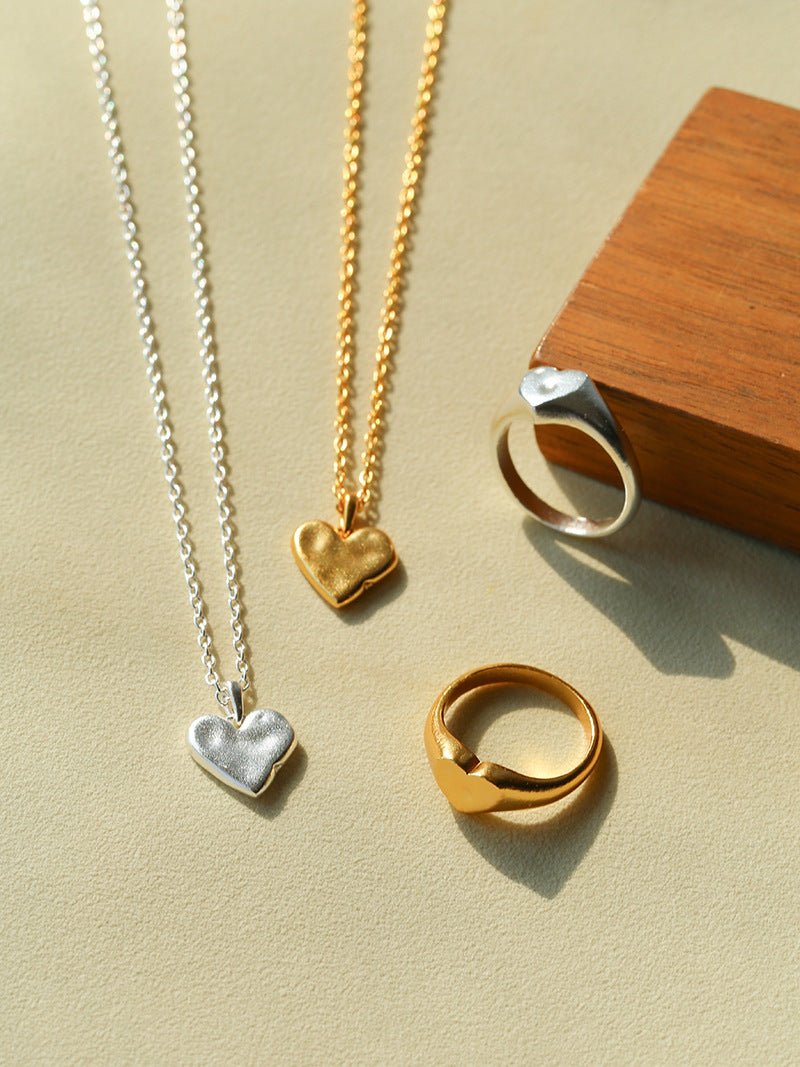 New Heart Series Compass Grass Heart Necklace - floysun