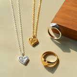 New Heart Series Compass Grass Heart Necklace - floysun