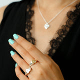 New Heart Series Compass Grass Heart Necklace - floysun