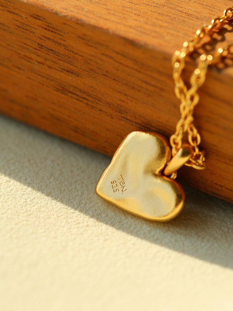 New Heart Series Compass Grass Heart Necklace - floysun