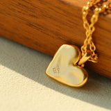 New Heart Series Compass Grass Heart Necklace - floysun