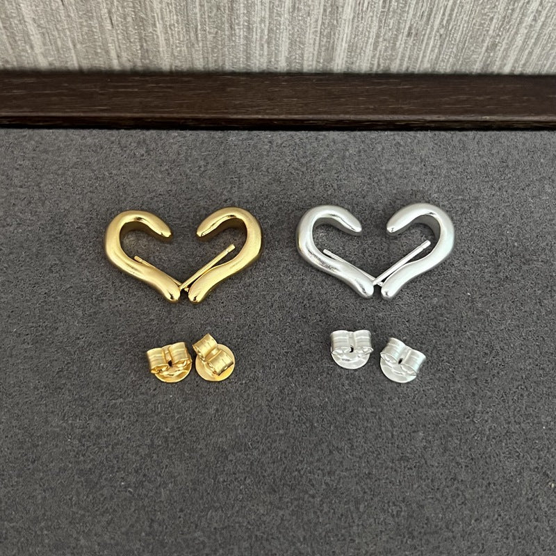 New Heart Series Heart - Shaped Swan Curve Earrings - floysun