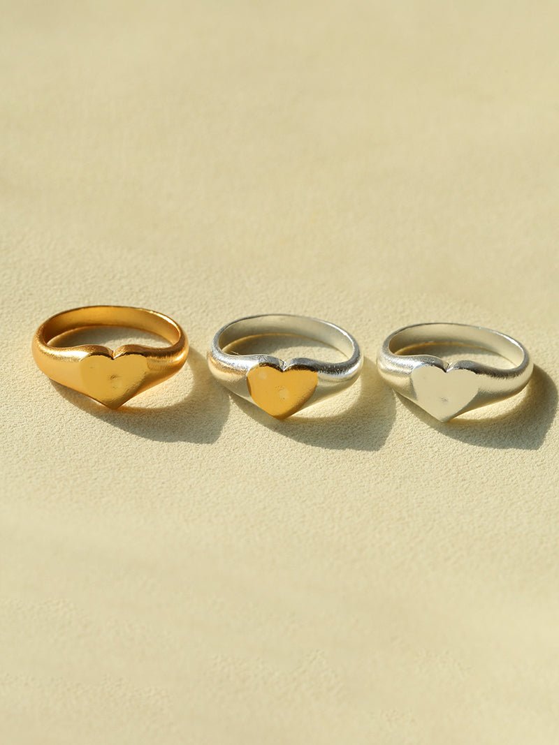 New Heart Series Heart Signet Ring - floysun